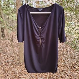 Elementz Black Zippered front Blouse Size 1X